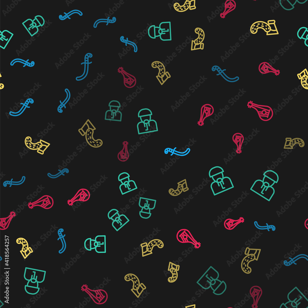 Set line Medieval sword, Ukrainian cossack, Glass with vodka and Bandura on seamless pattern. Vector. Set line Medieval sword, Ukrainian cossack, Glass with vodka and Bandura on seamless pattern. Vector.