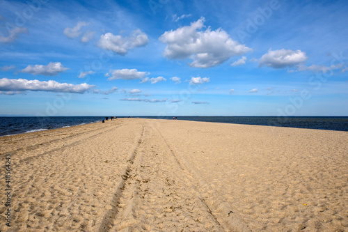 Sandy beach in Rewa in northern Poland. Rewa is a popular tourist resort on the Baltic Sea.