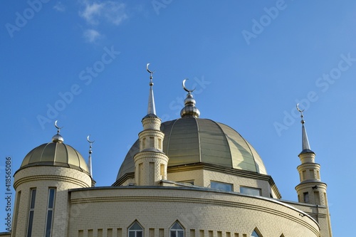 Crescents of the "Nur-Ikhlas" mosque. Naberezhnye Chelny. Russia.