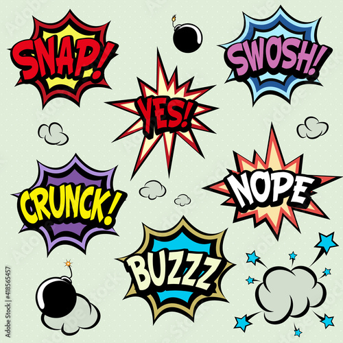 Comic book vector elements