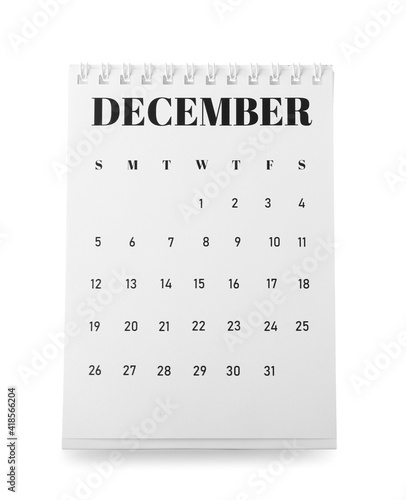 Flip paper calendar on whit...