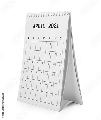 Flip paper calendar on whit...