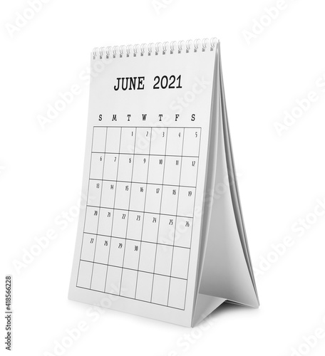 Flip paper calendar on whit...