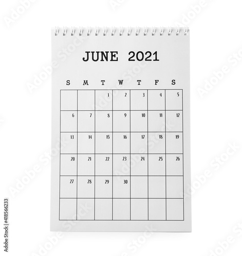 Flip paper calendar on whit...