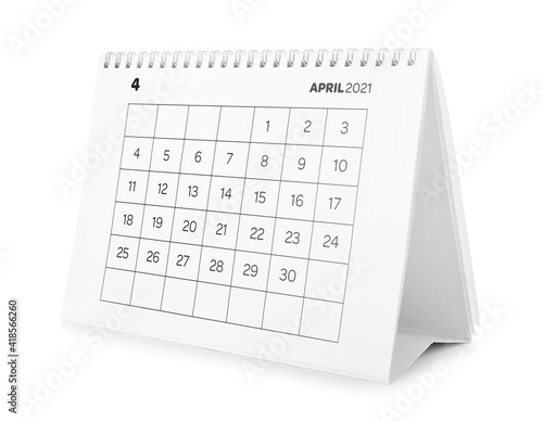 Flip paper calendar on whit...