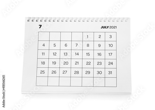 Flip paper calendar on whit...