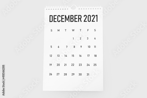 Flip paper calendar on whit...