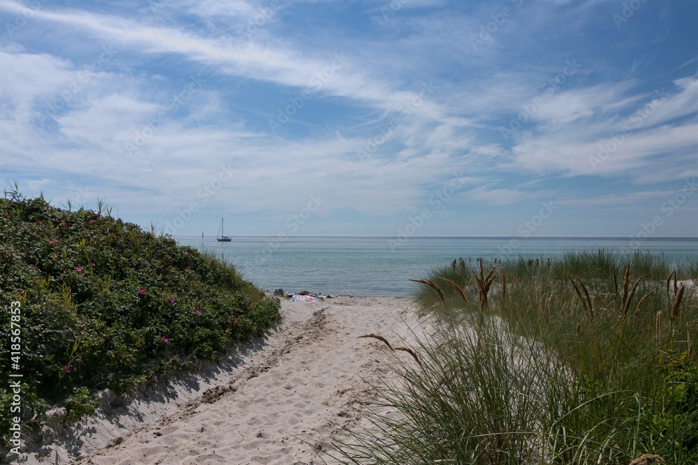 Strandzugang Ristinge, Langeland, Dänemark Strandzugang Ristinge, Langeland, Dänemark
