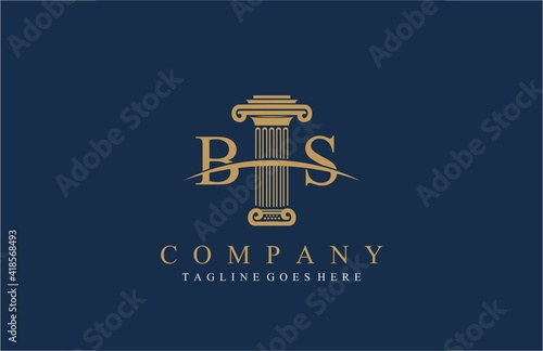 Pillar initial letter BS logo