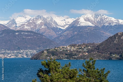 Landscape of the Lake of Como with the Alps in background