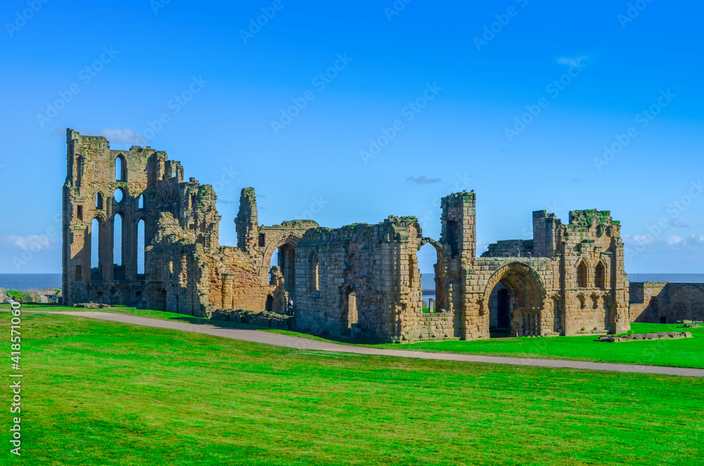 Ruin of  medieval castle in England
