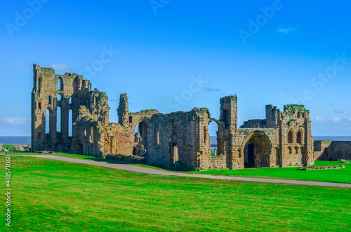 Ruin of  medieval castle in England photo