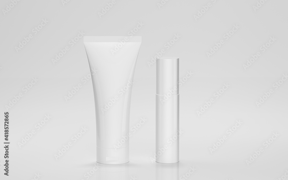 Blank cosmetic bottle with white background, 3d rendering. Blank cosmetic bottle with white background, 3d rendering.