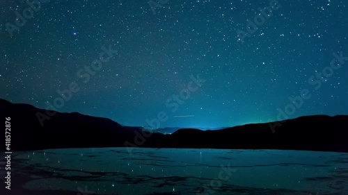 Night Time Lapse at Hierve el Agua, thermal spring in the Central Valleys of Oaxaca, Mexico