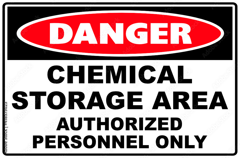 Chemical Storage Area Sign Chemical Storage Area Sign