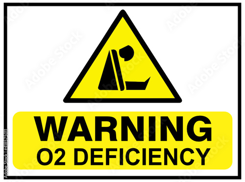 Warning Oxygen deficiency safety sign
