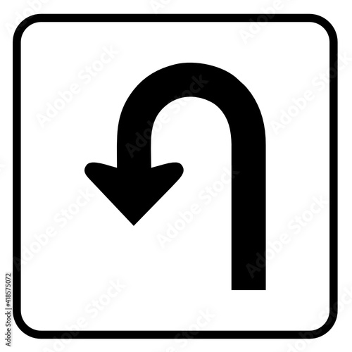 Left U Turn Traffic Sign