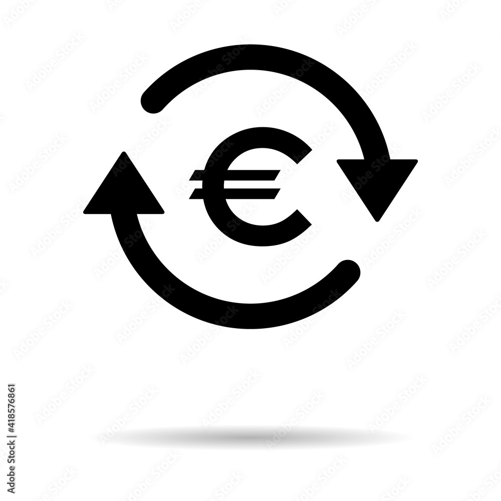 Euro money icon, eu graphic pay business sign, market economy vector illustration Euro money icon, eu graphic pay business sign, market economy vector illustration