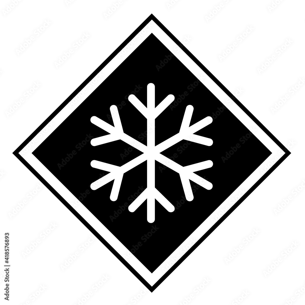 Snow winter icon, danger ice flake sign, risk alert vector illustration, careful caution symbol Snow winter icon, danger ice flake sign, risk alert vector illustration, careful caution symbol