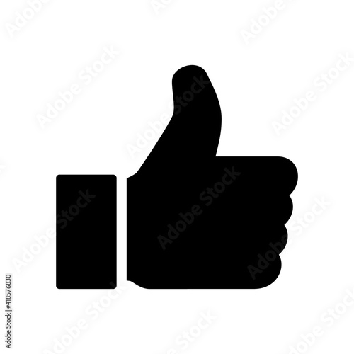 Thumb up icon, like finger vector illustration sign, business social web button