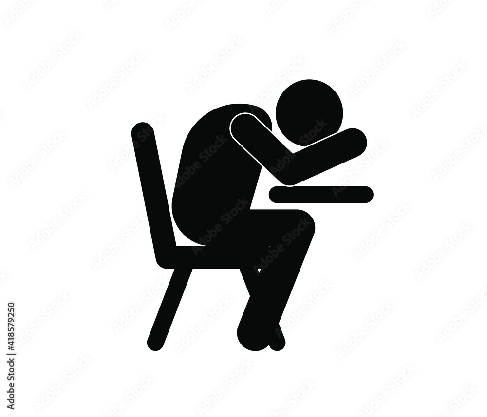 Sleepy man vector icon. Editable stroke. Linear style sign for use on web design and mobile apps, logo. Symbol illustration. Pixel vector graphics - Vector Sleepy man vector icon. Editable stroke. Linear style sign for use on web design and mobile apps, logo. Symbol illustration. Pixel vector graphics - Vector