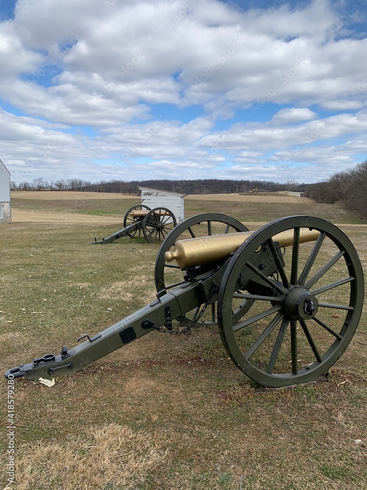 cannon in the battlefield
