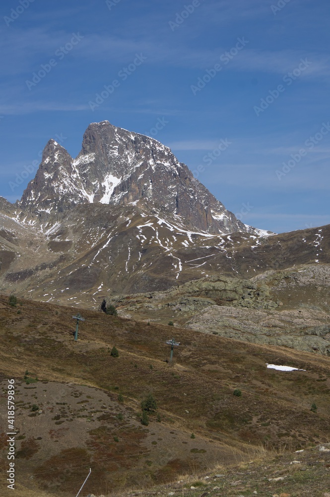 Views of the Midi peak from Huesca, Spain