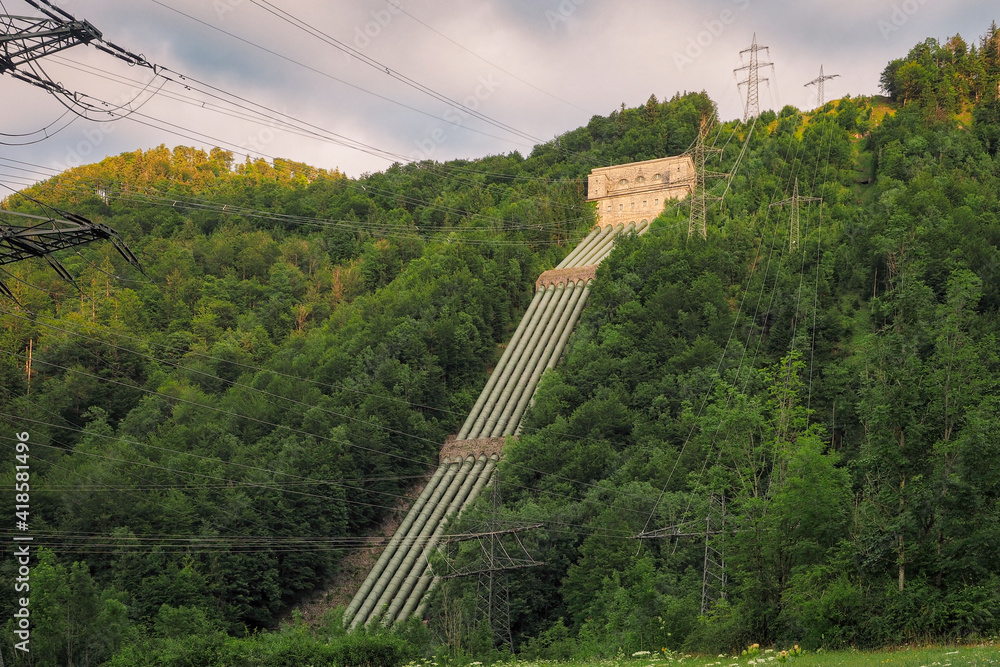 Fototapeta premium The Walchensee Kraftwerk, Kochel am See, Bavaria, Germany