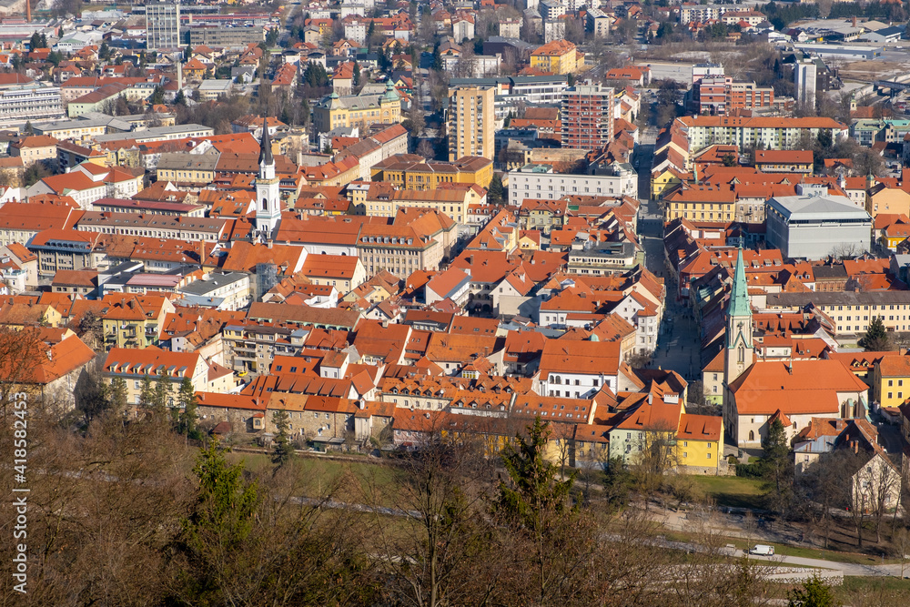 View of the Celje town in Slovenia