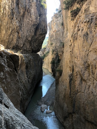 suspension bridge over the river mountain river in autumn kapikaya canyon adana photo