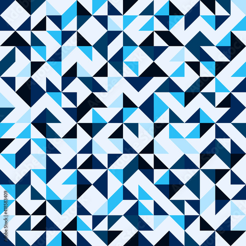 Aqua Triangles Pattern. Vector Aqua Seamless Triangles Pattern. Vector Triangles Aqua Color Pattern.