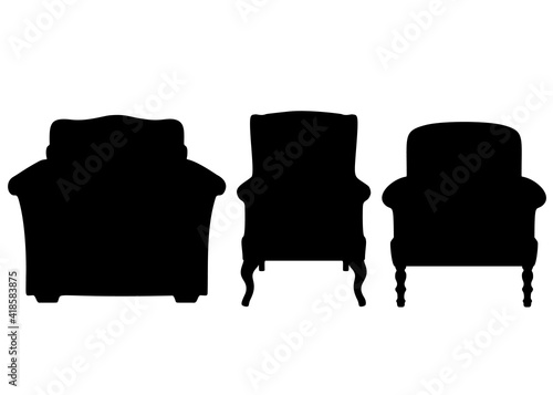 Large and small armchairs included.