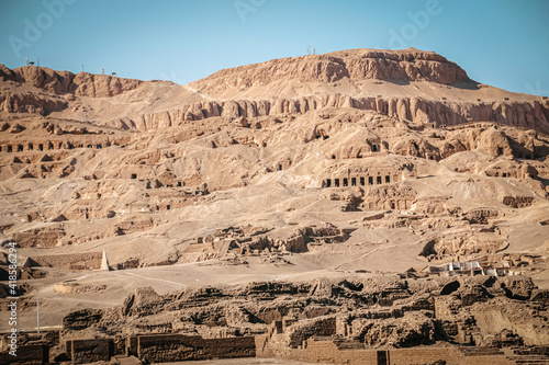 The necropolis of Sheikh Abd al-Qurna, or the Valley of the Nobles, on the western bank of the Nile, near the modern city of Luxor photo