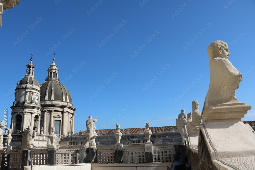 Cathedral Sant’Agata and Church of Sant'Agata Abbey in Catania, Italy Sicily