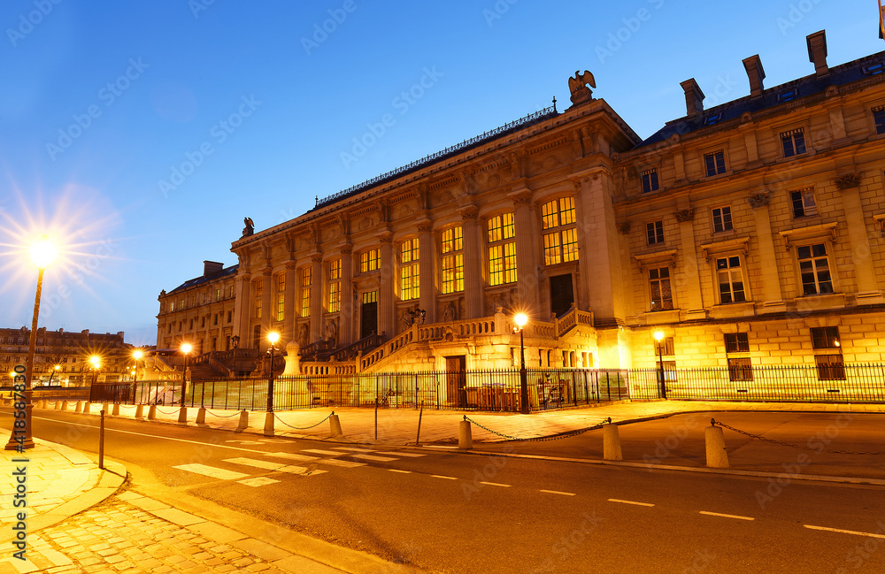 Justice palace in Paris at the early morning. France.