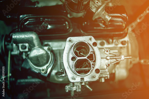 Obraz na płótnie Old car engine , toned image w salonie