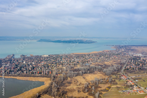 Hungary - Lake Balaton with Tihany peninsula from drone view © SAndor