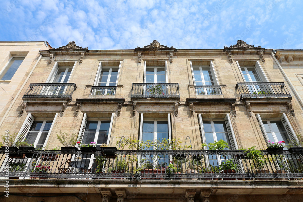 Blacony on classical building- Bordeaux (France)