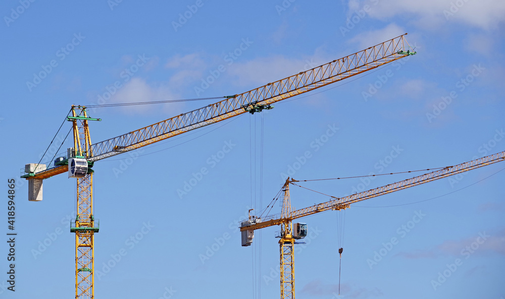 Lifting faucet on a background sky