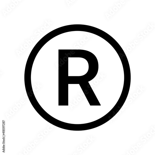 Registered trademark logo icon. Copyright mark symbol icon photo