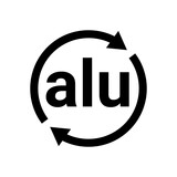 Aluminium recycling code icon. Alu logo sign vector symbol