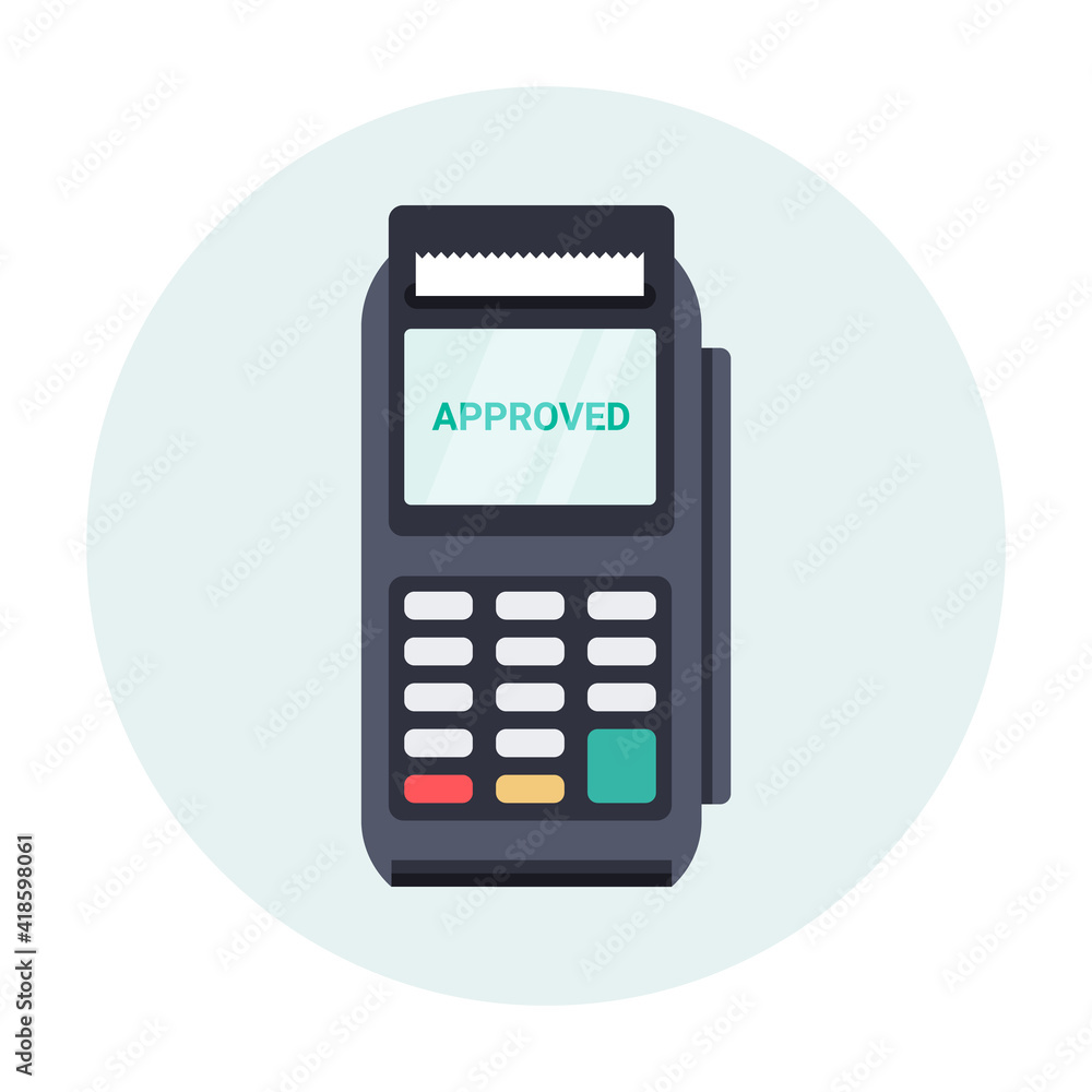 POS NFC Payment machine icon. NFC terminal card vector payment transfer POS NFC Payment machine icon. NFC terminal card vector payment transfer
