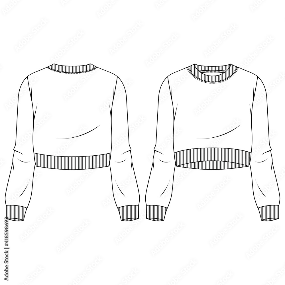 Men Fleece Top fashion flat sketch template. Technical Fashion  Illustration. Boys Sweatshirt Stock Vector Image & Art - Alamy