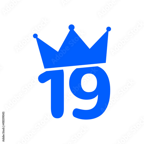 Sweet 19 years celebration background. 19th anniversary birthday party logo icon