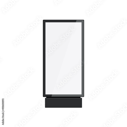 Totem light box bilboard advertising poster mockup. Digital lightbox icon black display banner