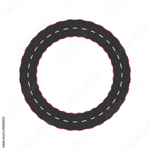 Rally line track road border karting. Race lane formula marking circuit