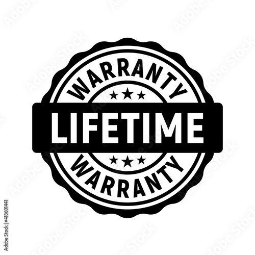 Lifetime warranty limited stamp round tag. Warranty extended guarantee icon