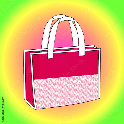 Customizable Fashion Hand Bag Vector Illustration, Summer Bag Outline Template, Fashion Flats Sketch, Vector Clip Art Bag Template, VECTOR AI HANDBAG FASHION TECHNICAL FLAT TEMPLATE, Tech Pack Sketch