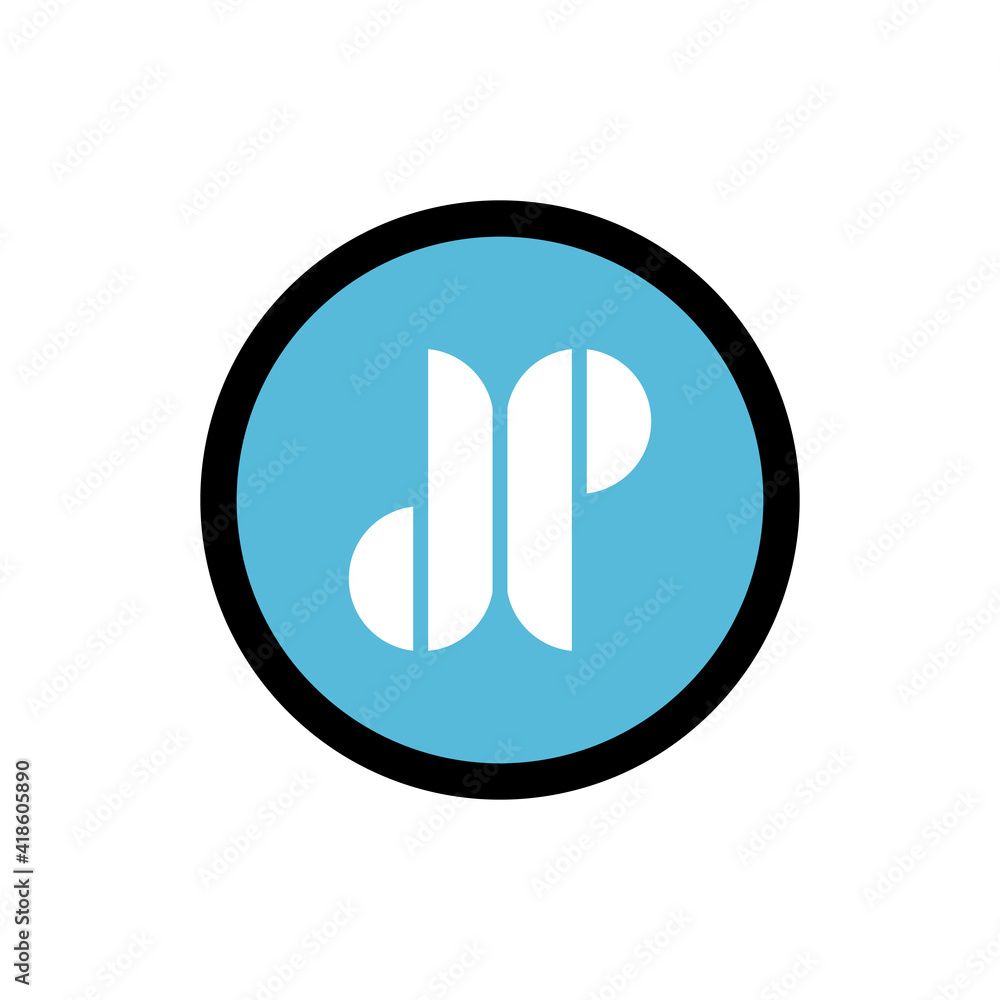 dp or jp letter logo, alphabet icon design, circle shape symbol - vector dp or jp letter logo, alphabet icon design, circle shape symbol - vector