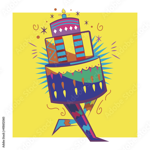 Pastel de cUmpleaños. Vector

